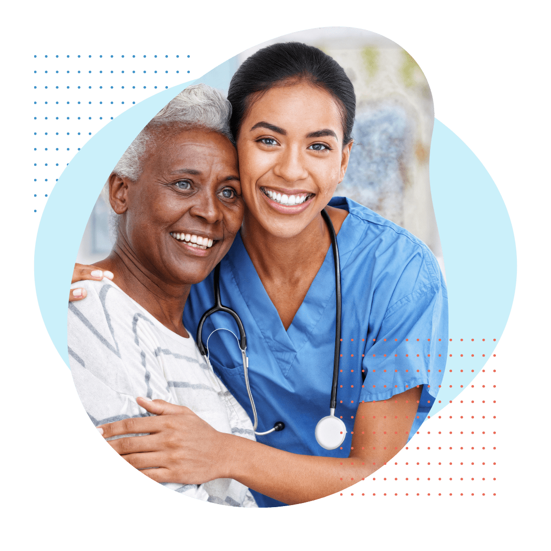 nurse hugging patient