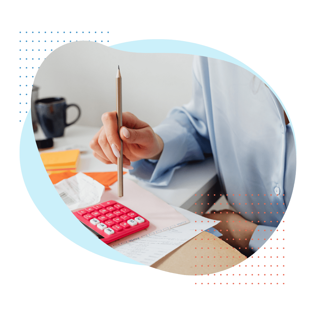 A person doing calculations